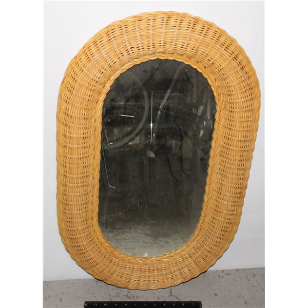 WICKER FRAMED MIRROR