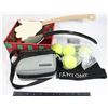 Image 1 : BOX OF MISC ITEMS INCL. NEW TENNIS BALLS & MORE