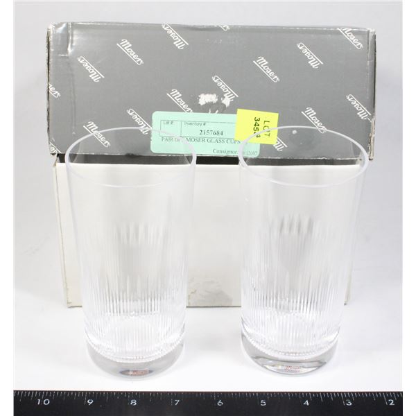 PAIR OF MOSER GLASS CUPS