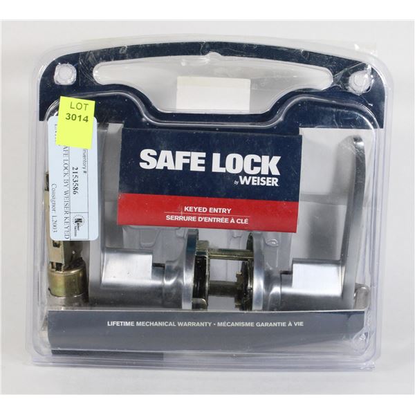 SAFE LOCK BY WEISER KEYED ENTRY, MISSING KEY