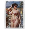 Image 1 : NEW PINK FLOWER BIKINI PIN UP GIRL METAL SIGN