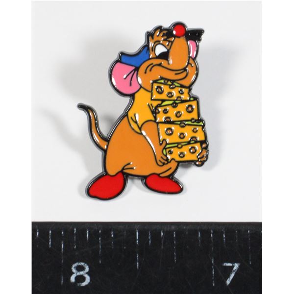 NEW CINDERELLA GUS MOUSE CARRYING CHEESE LAPEL