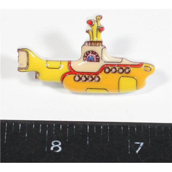 NEW BEETLES THEME YELLOW SUBMARINE BROOCH