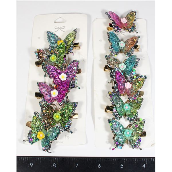 2 SETS OF NEW BUTTERFLY ALLIGATOR HAIR CLIP