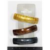 Image 1 : 3 NEW ACRYLIC FRENCH CLIPS GOLDEN, CHOCOLATE BROWN