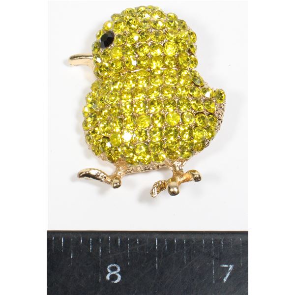 NEW CHICKADEE RHINESTONE BROOCH/PENDANT