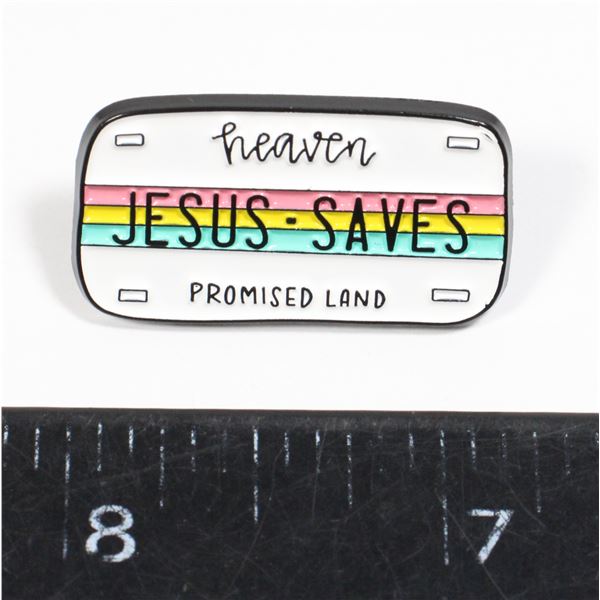 NEW HEAVEN JESUS SAVES PROMISED LAND LAPEL PIN