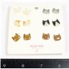 Image 1 : 6 PAIRS OF NEW CAT FACE STUD EARRINGS