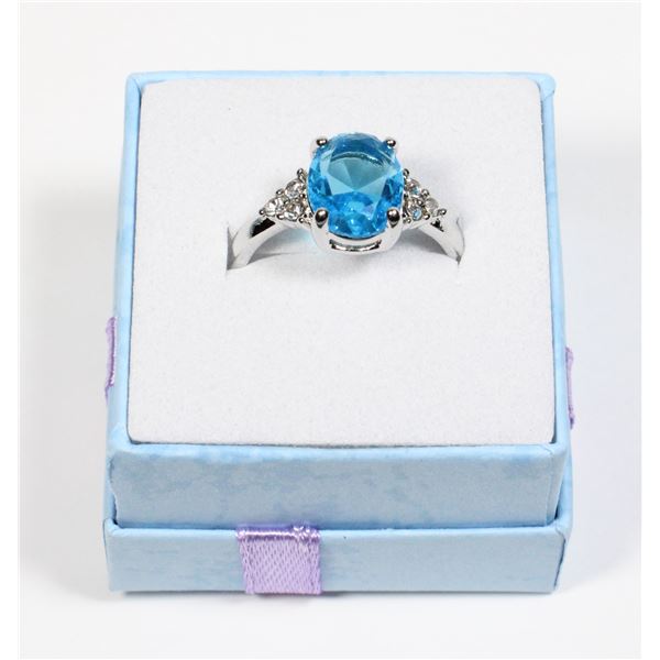 NEW SILVER TONE CUBIC ZIRCONIA SIZE 7 RING