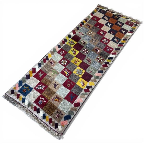 Lovely Wool Animal Themed Carpet with Fringe & Wool Bound Edge (28" X 69")