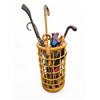 Image 1 : Bamboo Umbrella Stand and Contents (Umbrellas, Canes and a Vintage Putter)