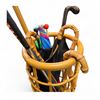 Image 3 : Bamboo Umbrella Stand and Contents (Umbrellas, Canes and a Vintage Putter)