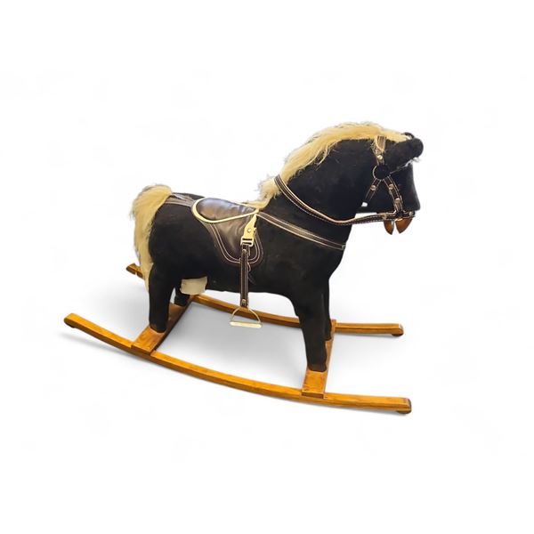 Vintage Rocking Horse (27" tall on 12" x 37" wood rockers)