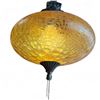 Image 2 : 1970s Swag  Lamp with Amber Glass Crackle Shade - Tested and Working