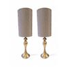 Image 1 : Pair of Modern 24" Tall Boudoir Lamps with 8" Diameter Drum Shades