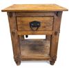Image 1 : Rustic Solid Wood End Table with Drawer (19" X 22" X 22" Tall)