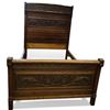 Image 5 : Antique Eastlake Full/Double Oak Bed Frame with High Headboard (headboard is 74" tall)