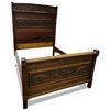 Image 6 : Antique Eastlake Full/Double Oak Bed Frame with High Headboard (headboard is 74" tall)