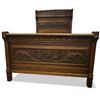 Image 8 : Antique Eastlake Full/Double Oak Bed Frame with High Headboard (headboard is 74" tall)