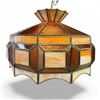 Image 1 : Vintage Ceiling Light with 20" Stained Glass Shade * Tested and Working