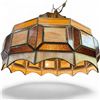 Image 2 : Vintage Ceiling Light with 20" Stained Glass Shade * Tested and Working