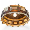 Image 4 : Vintage Ceiling Light with 20" Stained Glass Shade * Tested and Working