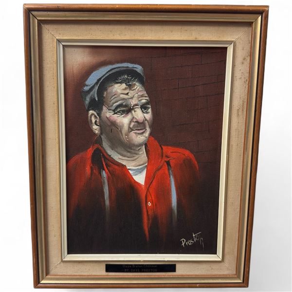 Signed Original David Preston Oil on Canvas Painting "Cape Breton Old Timer" * Frame dimensions: 14"