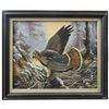 Image 1 : Signed Original David Preston Oil on Canvas Painting "Ruffed Grouse" * Frame dimensions: 25" x 21"