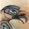 Image 3 : Gwen Butcher Framed Print "Eagle, Pole, Canoe" * Double matted with frame dimensions: 39" x 30"