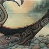 Image 6 : Gwen Butcher Framed Print "Eagle, Pole, Canoe" * Double matted with frame dimensions: 39" x 30"