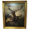 Image 1 : E. Lotichius Cronberg (German, 19th Century) Stag 1874 Oil on Canvas Framed Original