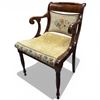 Image 1 : English Regency Scroll Arm Mahogany Carver Chair with Tapestry Upholstery