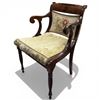 Image 1 : English Regency Scroll Arm Mahogany Carver Chair with Tapestry Upholstery