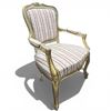 Image 2 : Louis XVI Style Arm Chair with Partial Gilt Finish and Panel Floral Upholstery