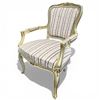 Image 1 : Louis XVI Style Arm Chair with Partial Gilt Finish and Panel Floral Upholstery