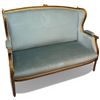 Image 2 : Louis XVI Style Blue Velvet Sofa (49" Long)