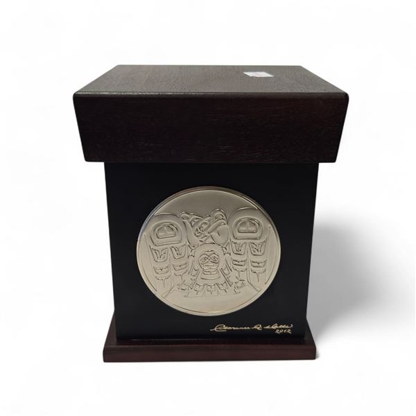 2012 Clarence Wells West Coast Design Keepsake Box with  Metal Plaque (7" X 7" X 8" Tall)