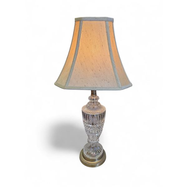 Crystal Table Lamp - 28" Tall at the Top of the Shade* Big Chip Off of the Side