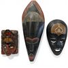 Image 1 : 3 Carved Wood Wall Masks (1 Guatemalan and 2 West African)
