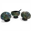 Image 1 : 3 Genuine Ataahua New Zealand Paua Shell Tableware (Salt, Pepper & Salt Cellar * Largest is 2.5" s 2
