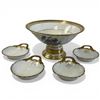 Image 1 : Vintage China Pedestal Compote Bowl with 4 Scalloped 4" Dishes