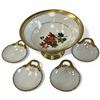 Image 2 : Vintage China Pedestal Compote Bowl with 4 Scalloped 4" Dishes