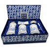 Image 2 : New Blue & White Peony Tea Flask Set in Original Gift Box