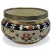 Image 1 : Antique English Imari JardiniÃ¨re with Silver Plated Rim * 9" Diameter X 4" Deep