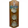 Image 1 : Hand Painted Sunbeam Wall Mount "Barometer & Thermometer" Weather Station * 6" x 20" tall