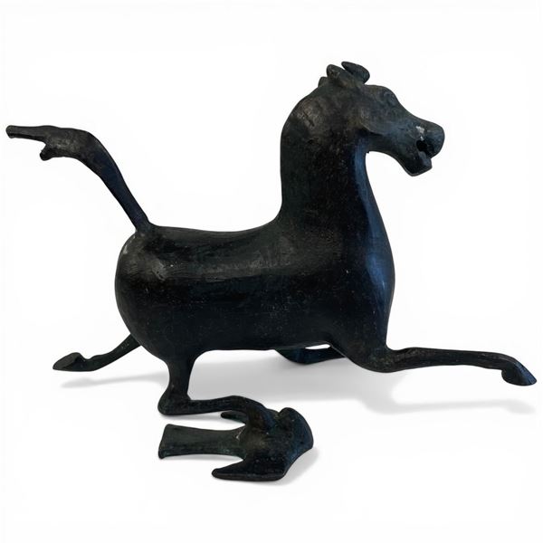 Cast Metal Flying Horse of Gansu Replica (2" X 7" X 7" Tall)