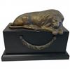 Image 3 : Pair of "Lion of Lucerne" Bronze Tone Bookends with Black Resin Bases (4" X 9" X 7" Tall)