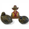 Image 1 : Painted Ceramic John Wayne Bust & 2 Ptarmigan Birds (John Wayne is  4" X 6" X 7" Tall)