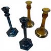 Image 2 : 2 Pairs of Vintage Glass 10" Candle Holders