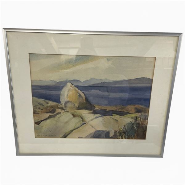McCrimmon Watercolour Painted on Hornby Island Facing Texada Island (Frame Dimensions: 16" X 20")